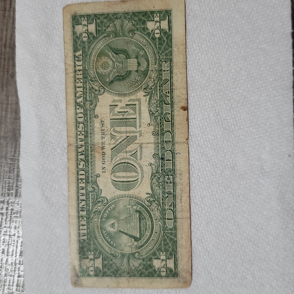 Silver Certificate-1957 One dollar bill with blue seal - Picture 4 of 4